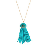 Turquoise tassel necklace