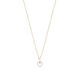 Petite Diamond Heart Charm by Becket & Quill, handmade in Los Angeles - worn close-up