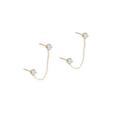 Chain Duo Stud Earrings by Becket & Quill, handmade in Los Angeles