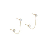 Chain duo stud earrings