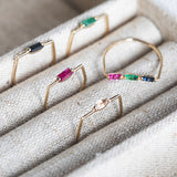 Rainbow baguette ring