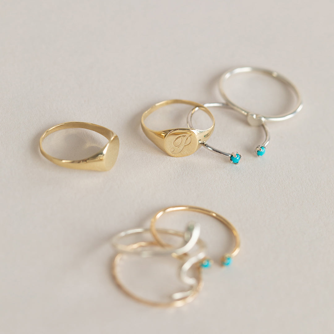 Signet Ring by Becket & Quill, handmade in Los Angeles - detail view
