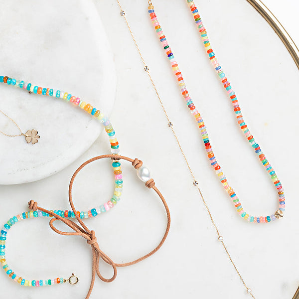 Rainbow Opal Beaded Necklace