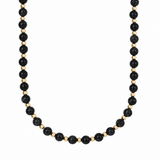 Black agate and gold beaded necklace