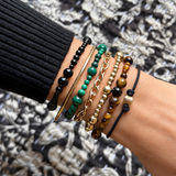 Black agate bubble bead bracelet
