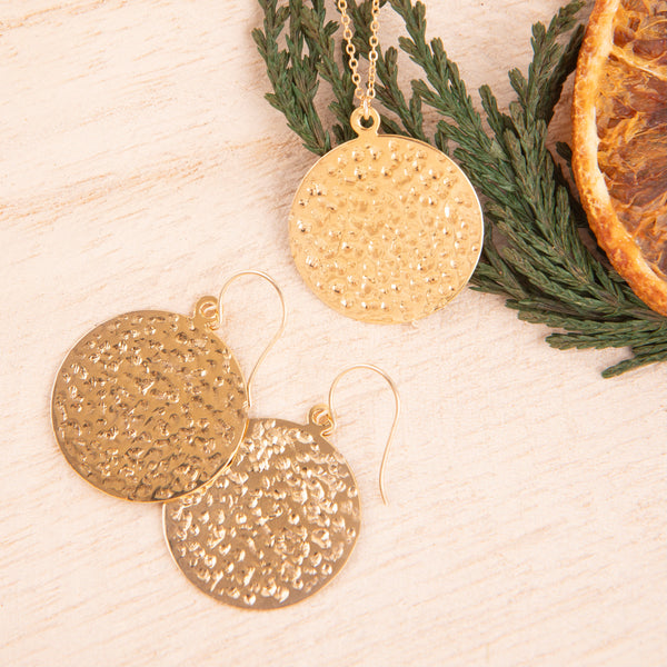 Hammered Disc Earrings