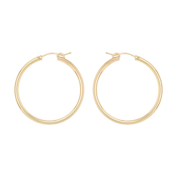 Large gold tube hoops