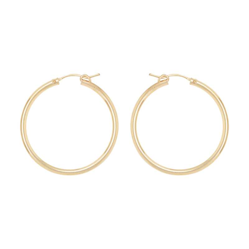 Large gold tube hoops