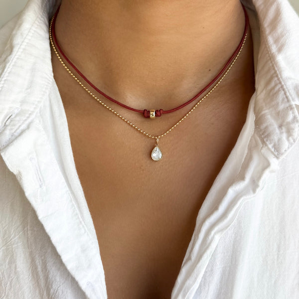 Brown rondelle bead choker