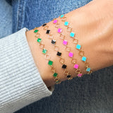 Clover chain bracelet-pink