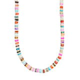 Rainbow heishi bead necklace