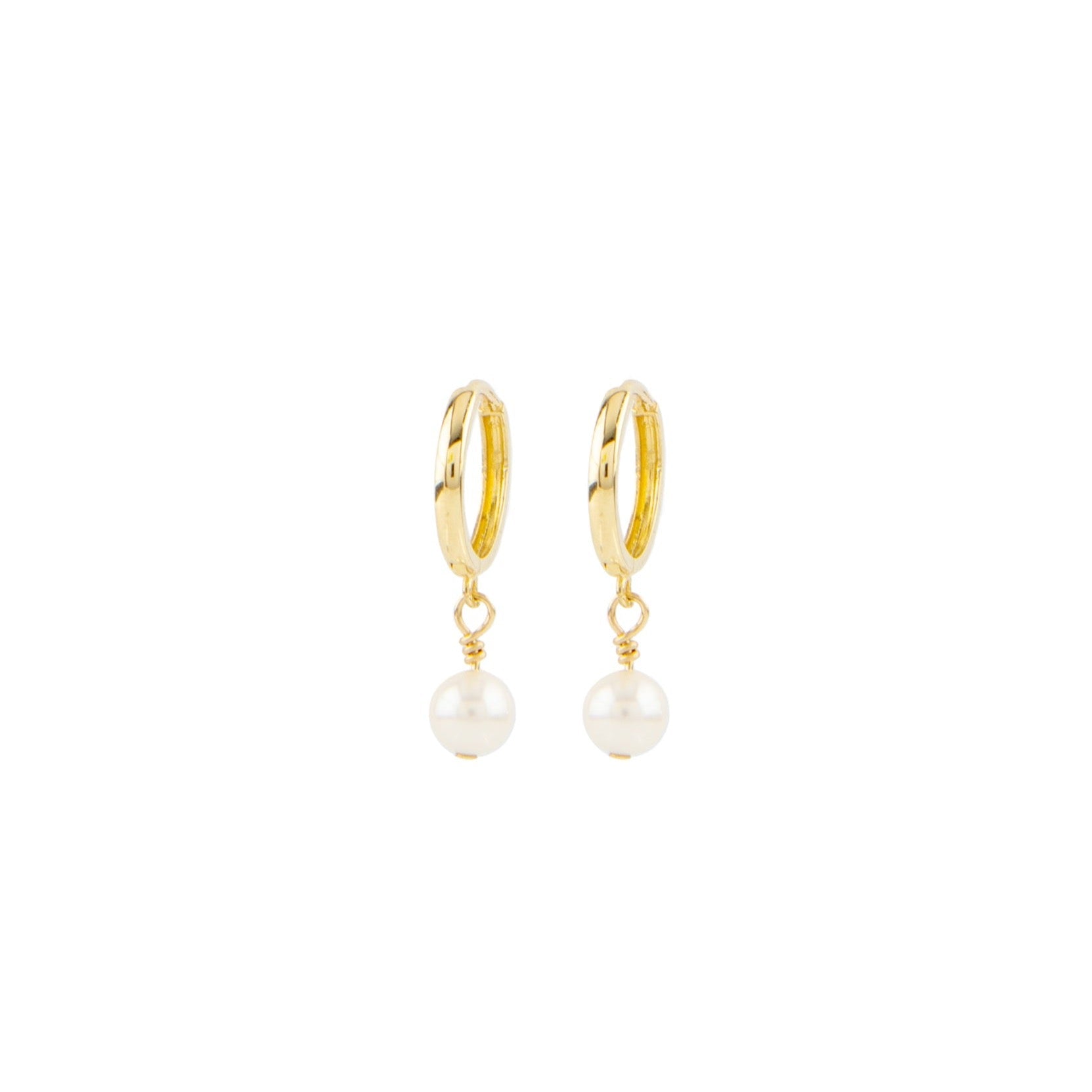 Pearl Huggies by Becket & Quill, handmade in Los Angeles