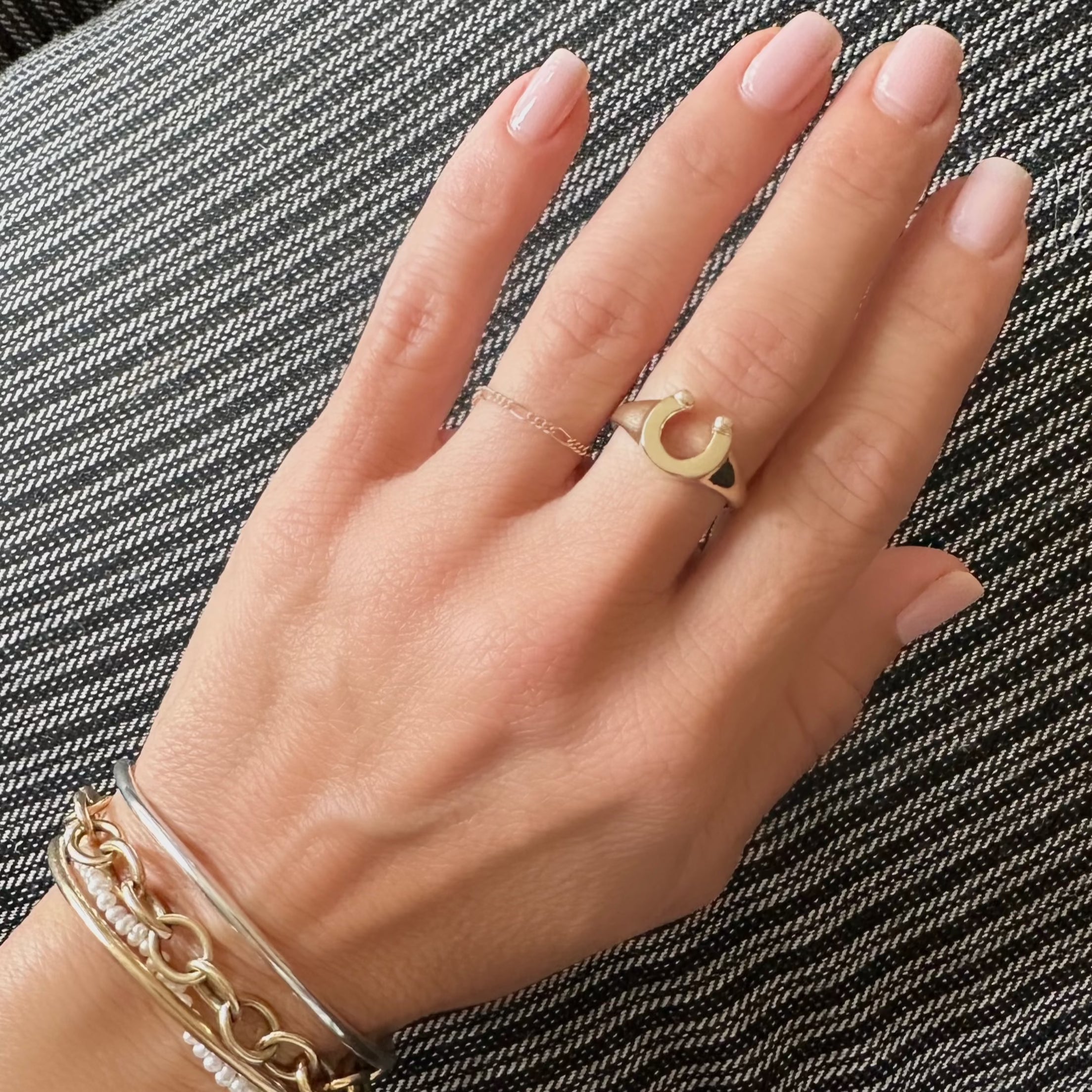 Horseshoe Ring by Becket & Quill, handmade in Los Angeles - detail view