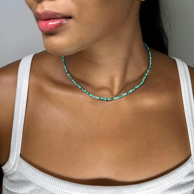 Petite Turquoise Bead Necklace