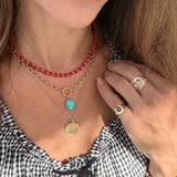 crown bezel charm - turquoise