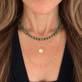 Malachite and Gold Bead Necklace