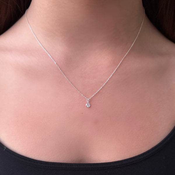 Drop pendant necklace - sterling silver