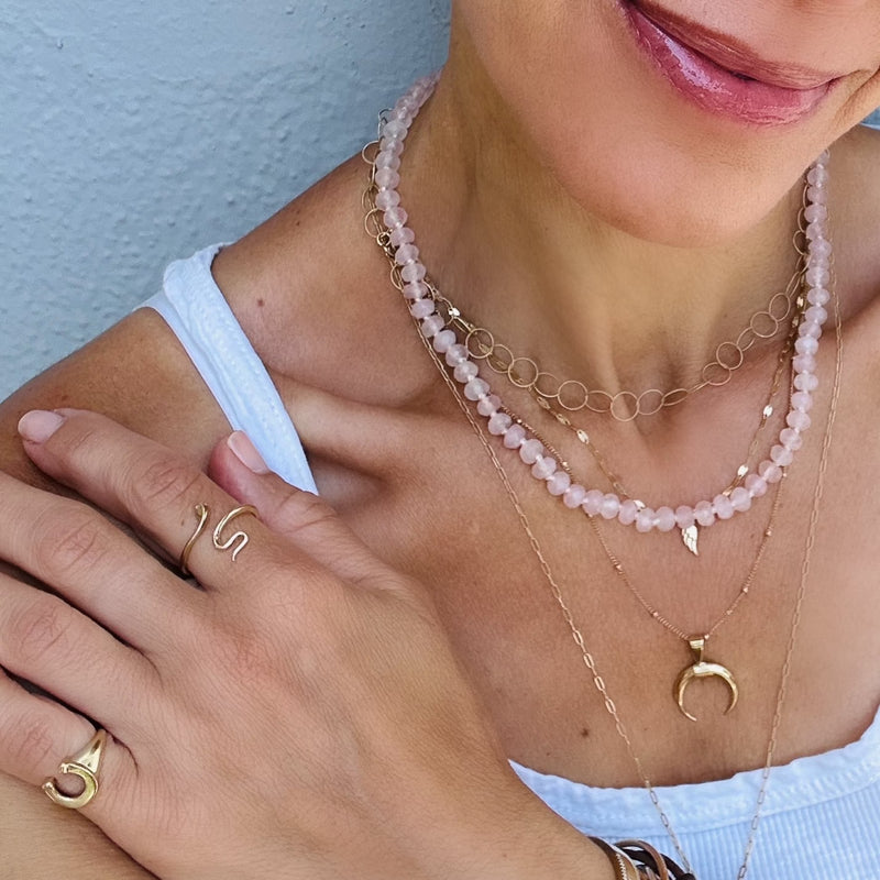 Rose Quartz Beaded Necklace