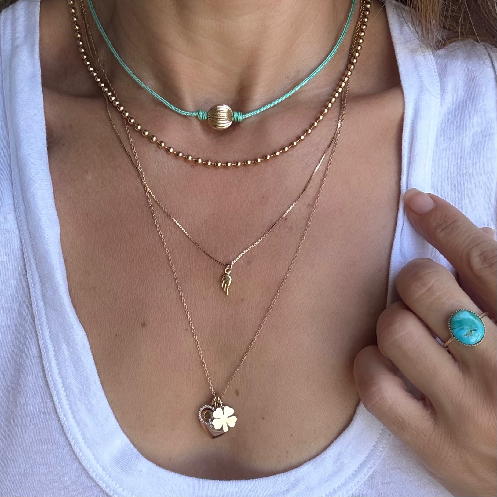 City Of Angels Necklace by Becket & Quill, handmade in Los Angeles - detail view