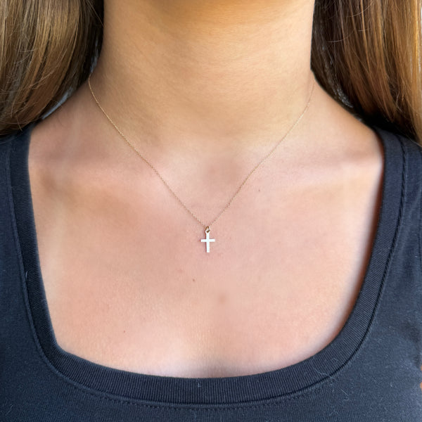 Small cross pendant necklace