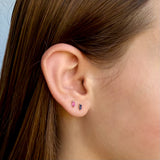ruby baguette earrings