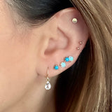 Turquoise Studs by Becket & Quill, handmade in Los Angeles - detail view