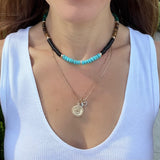 Multi stone rondelle bead neckalce