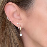 Bow chain stud earrings