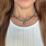 Mini malachite beaded necklace