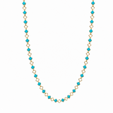 Clover chain necklace-turquoise
