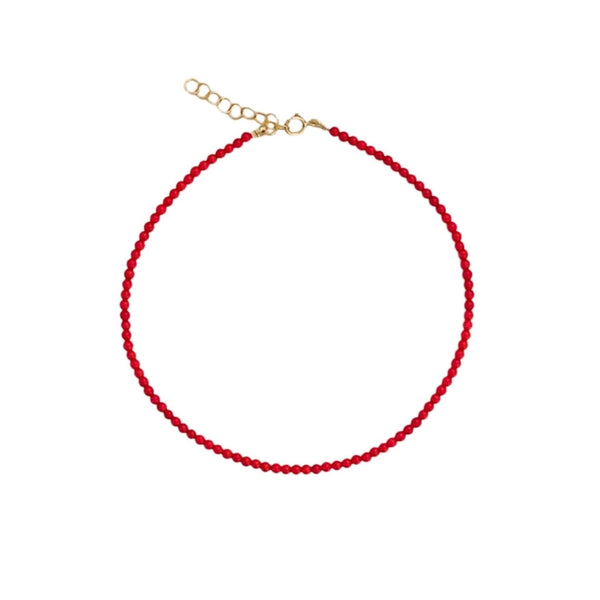 Coral Beaded Anklet