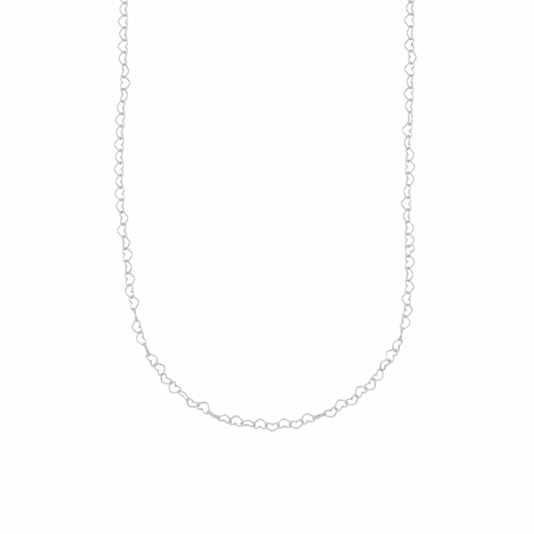 Heart link necklace- sterling silver