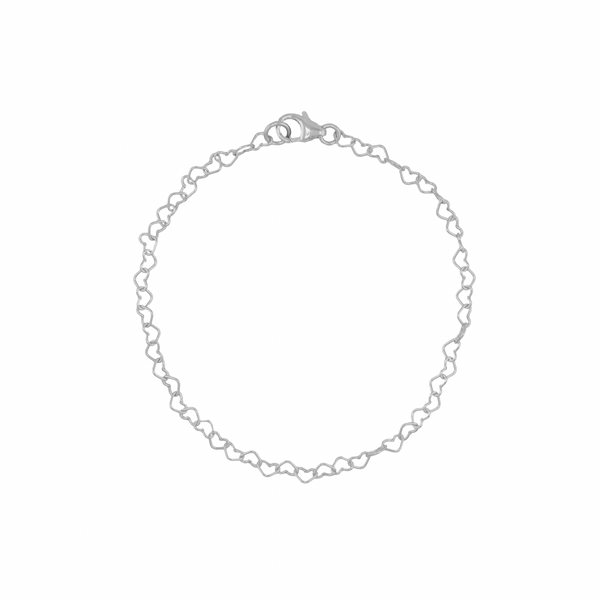 heart link bracelet - sterling silver