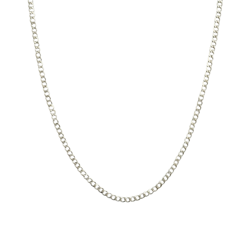 Small Curb Link Necklace- silver