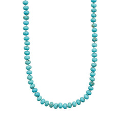 Long Turquoise Beaded Necklace by Becket & Quill, handmade in Los Angeles