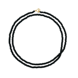 Long black agate necklace