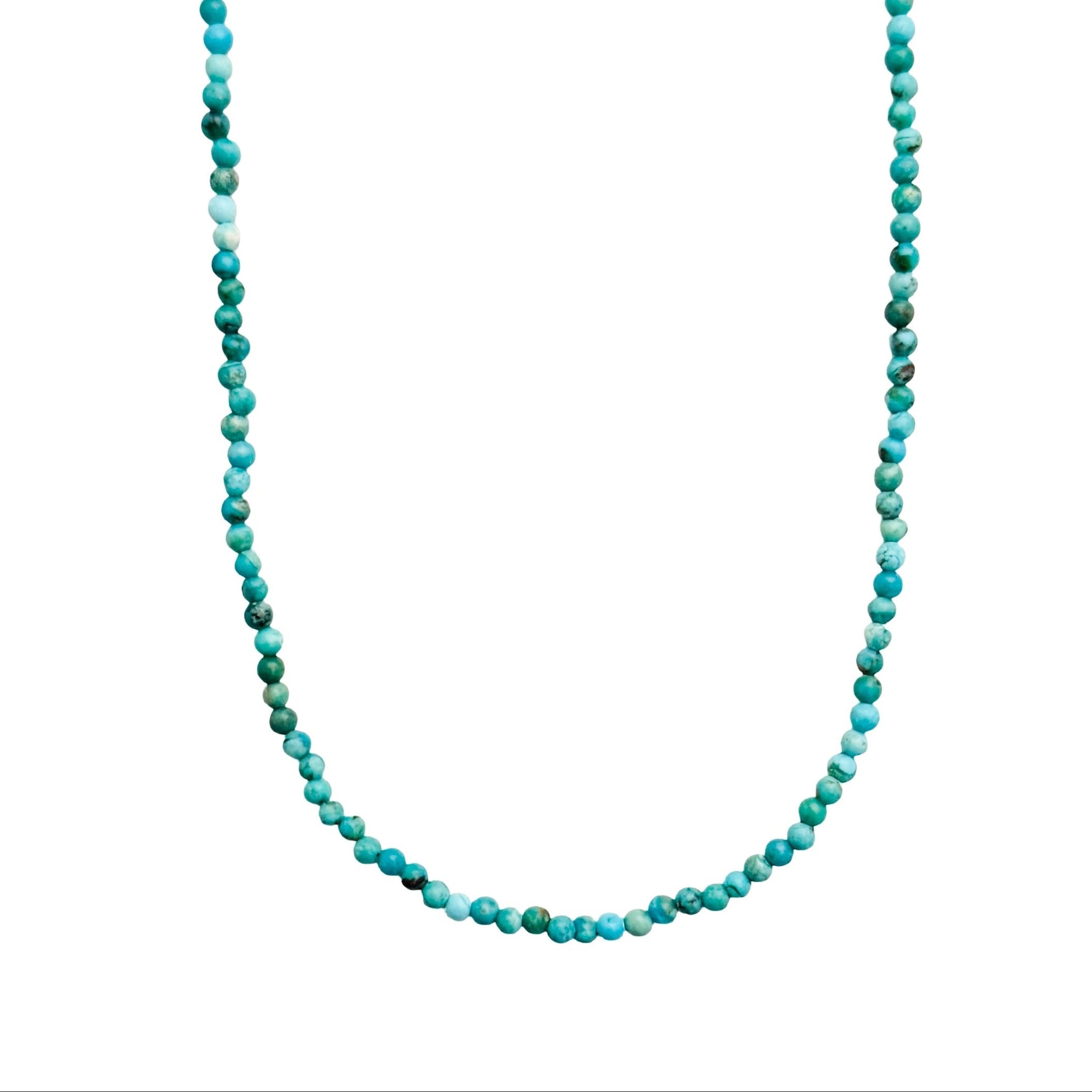 Mini Turquoise Beaded Necklace by Becket & Quill, handmade in Los Angeles