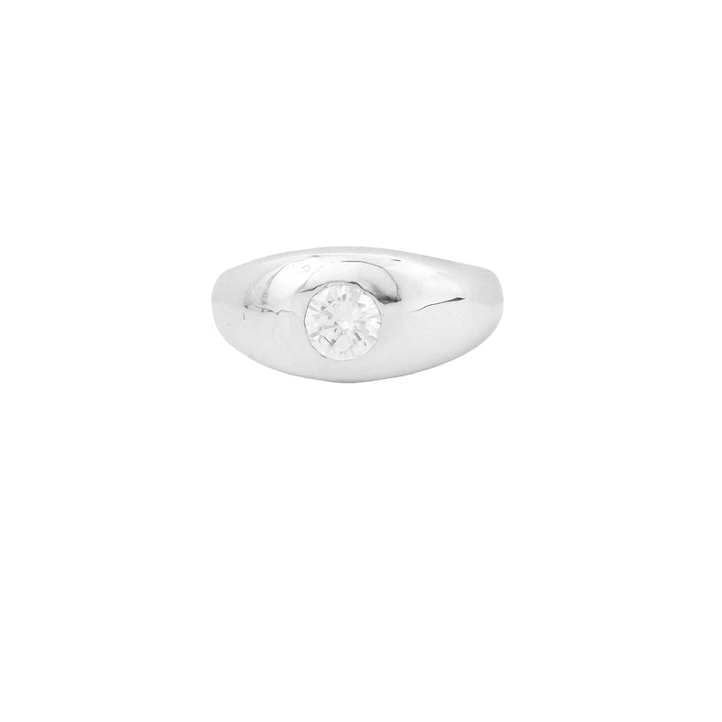 Silver single stone band