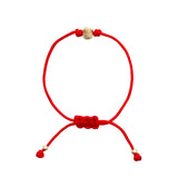 Red macramé bracelet