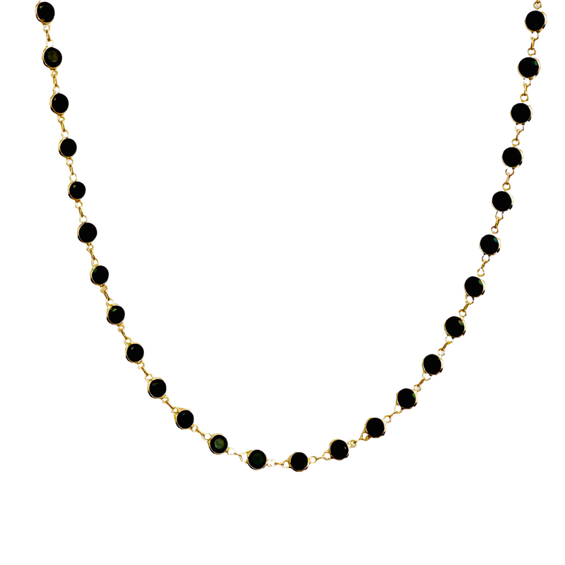 Black Bezel Necklace