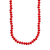 Long Coral Beaded Necklace by Becket & Quill, handmade in Los Angeles