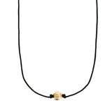 Black corrugated bead choker