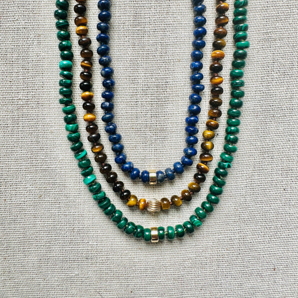 malachite beaded necklace