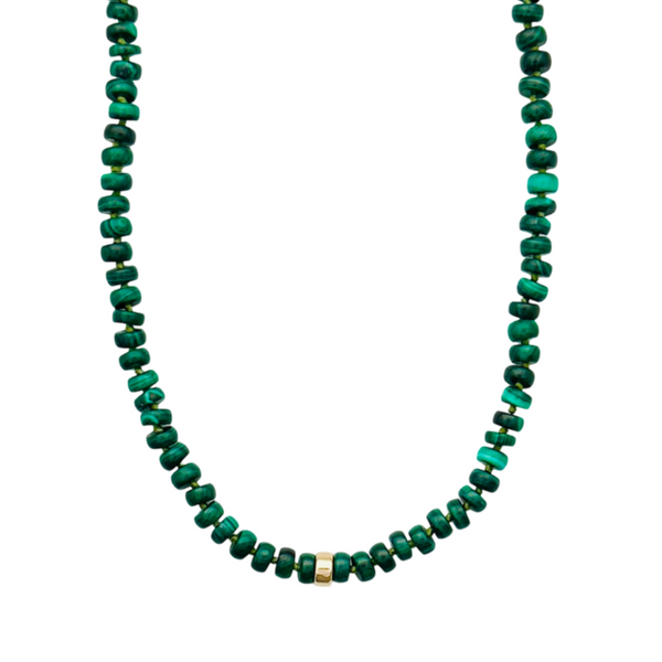 malachite beaded necklace