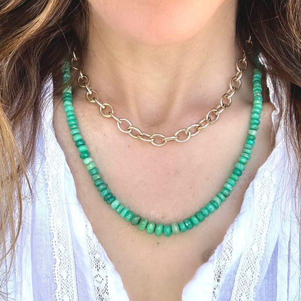 Green opal beaded necklace