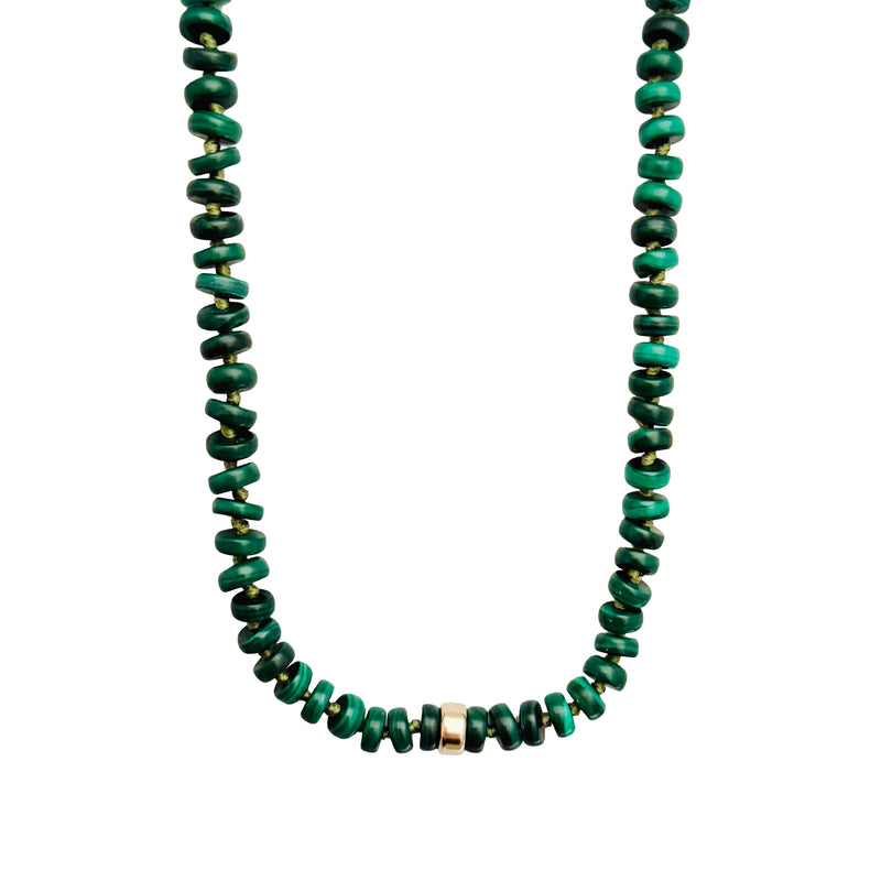 Chunky Malachite Beaded Necklace