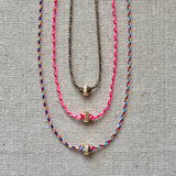paracord rondelle bead choker - camo