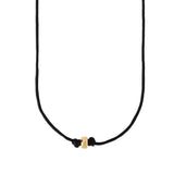 Black rondelle bead choker
