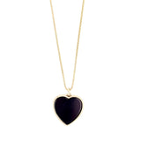 Onyx Heart Necklace by Becket & Quill, handmade in Los Angeles