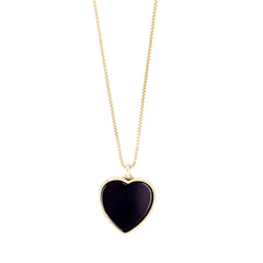 Onyx Heart Necklace by Becket & Quill, handmade in Los Angeles